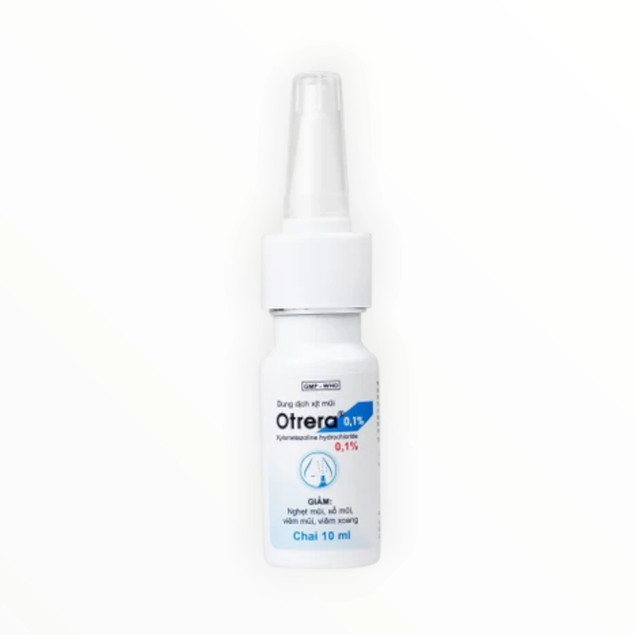 Dung dịch xịt mũi Otrera 0,1% Xylometazoline giảm nghẹt mũi, sổ mũi, viêm xoang (Chai 10ml) 5 Chai dung dịch xịt mũi Otrera 0,1% Xylometazoline