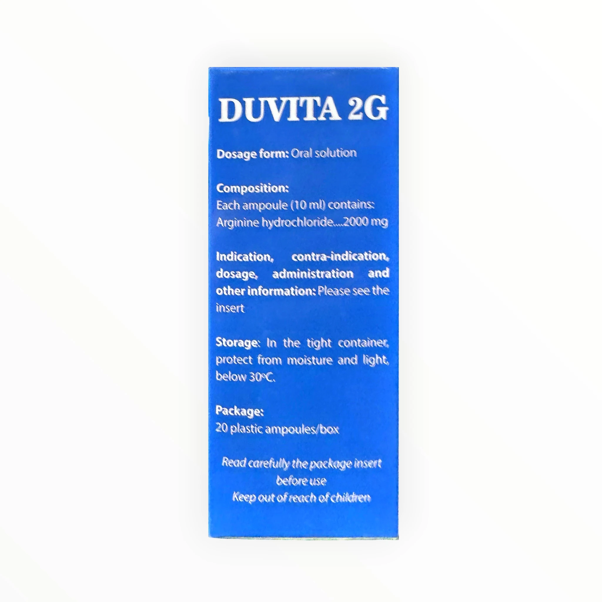 Thuốc Duvita 2G Arginin Hydroclorid 2000mg hỗ trợ chức năng gan, giải độc amoniac (Hộp 4 vỉ x 5 ống x 10ml) 3 Thuốc Duvita 2G Arginin Hydroclorid 2000mg hỗ trợ chức năng gan, giải độc amoniac (Hộp 4 vỉ x 5 ống x 10ml) - hộp 3