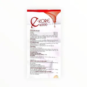 Viên nang mềm E-Kore 4000 Vitamin E, Cao lô hội, Chiết xuất hạt nho hỗ trợ hạn chế lão hóa da, giảm khô da (Hộp 30 viên) - tờ hướng dẫn sử dụng 1