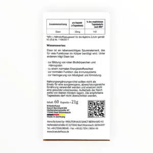 Viên nang Eisen-Kapseln bổ sung sắt, hỗ trợ cải thiện thiếu máu do thiếu sắt (Hộp 60 viên) 8 Eisen-Kapseln - hộp