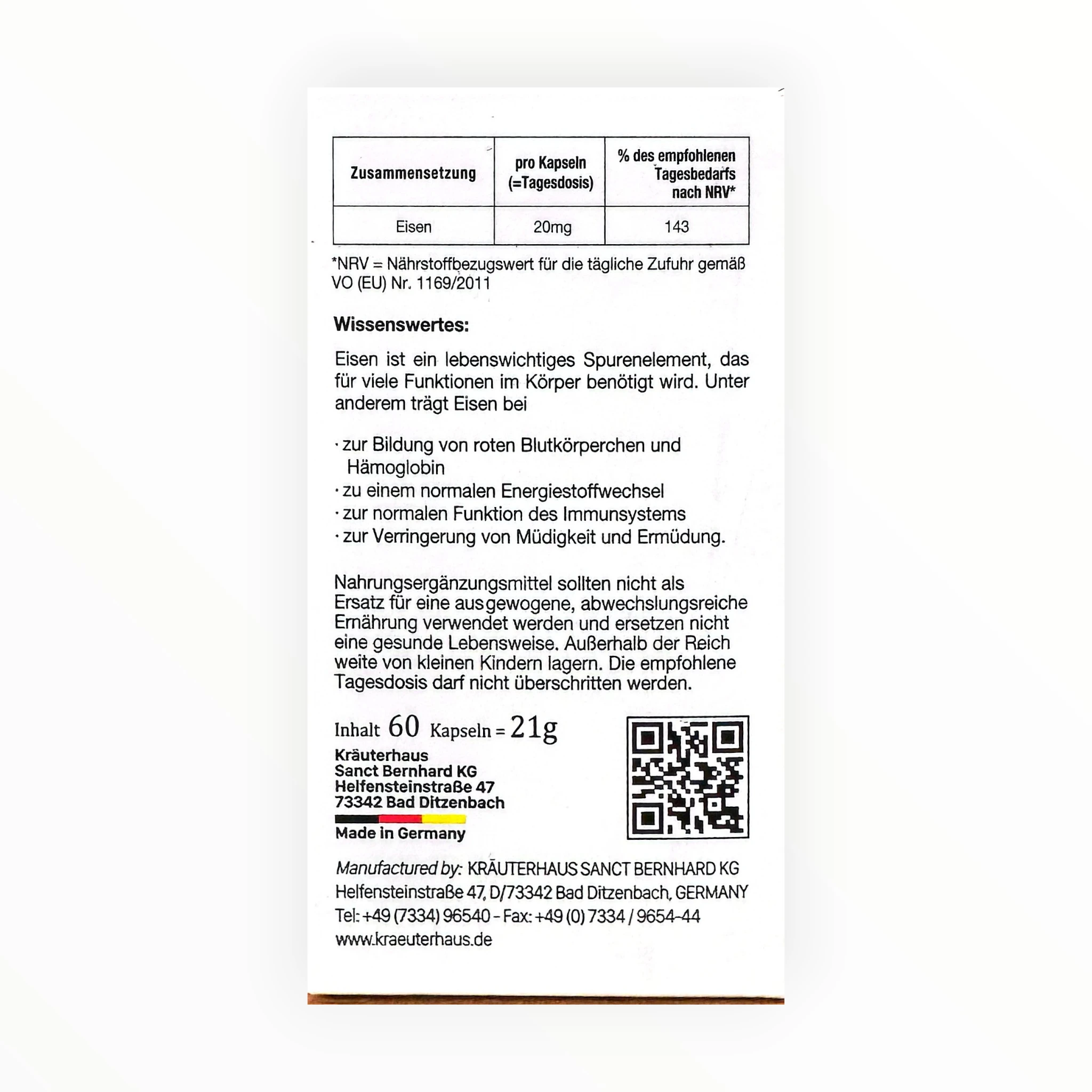 Viên nang Eisen-Kapseln bổ sung sắt, hỗ trợ cải thiện thiếu máu do thiếu sắt (Hộp 60 viên) 3 Eisen-Kapseln - hộp
