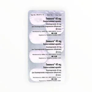 Thuốc Emanera 40mg Esomeprazole điều trị trào ngược dạ dày thực quản, diệt H. pylori (Hộp 4 vỉ x 7 viên) 11 Emanera - vỉ 1
