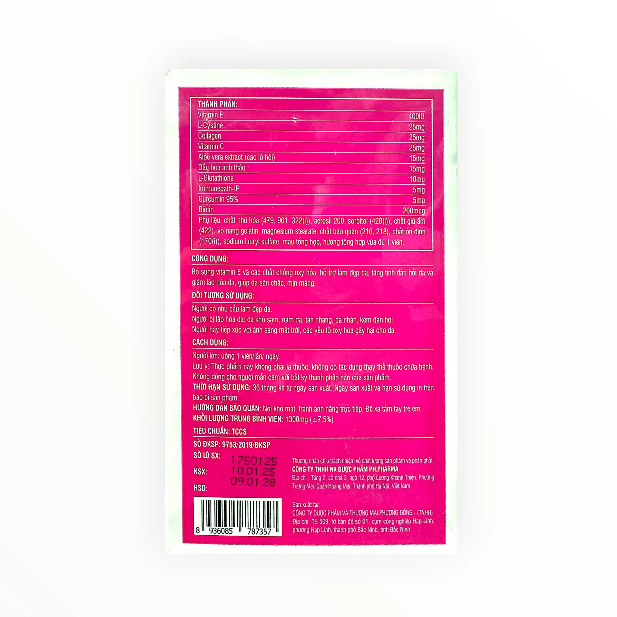 Viên nang mềm Enat Plus Vitamin E 400IU, Collagen, L-Glutathione hỗ trợ làm đẹp da, giảm lão hóa da (Hộp 60 viên) 2 Viên nang mềm Enat Plus Vitamin E 400IU, Collagen, L-Glutathione hỗ trợ làm đẹp da, giảm lão hóa da (Hộp 60 viên) - hộp 2