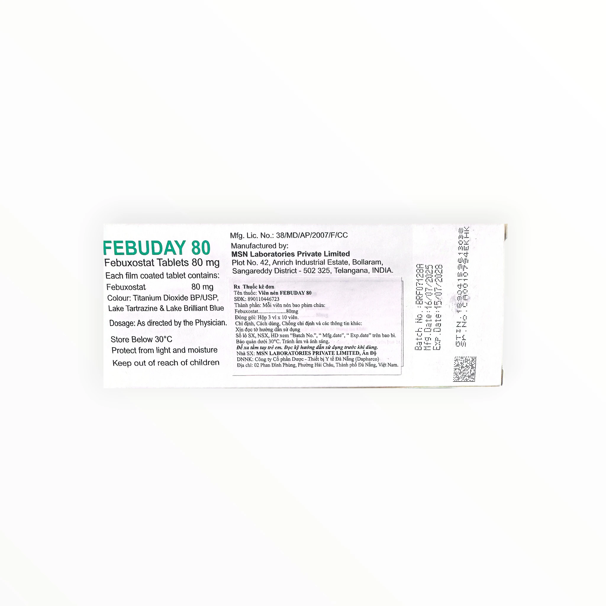 Thuốc Febuday 80 Febuxostat 80mg điều trị tăng acid uric mạn tính, bệnh gút (Hộp 3 vỉ x 10 viên) 3 Thuốc Febuday 80 Febuxostat 80mg điều trị tăng acid uric mạn tính, bệnh gút (Hộp 3 vỉ x 10 viên) - tờ hướng dẫn sử dụng 1