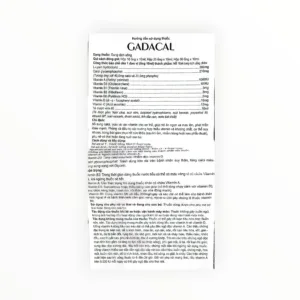 Gadacal - Dung dịch uống bổ sung Calci, Lysin và Vitamin tổng hợp - tờ hướng dẫn sử dụng 1