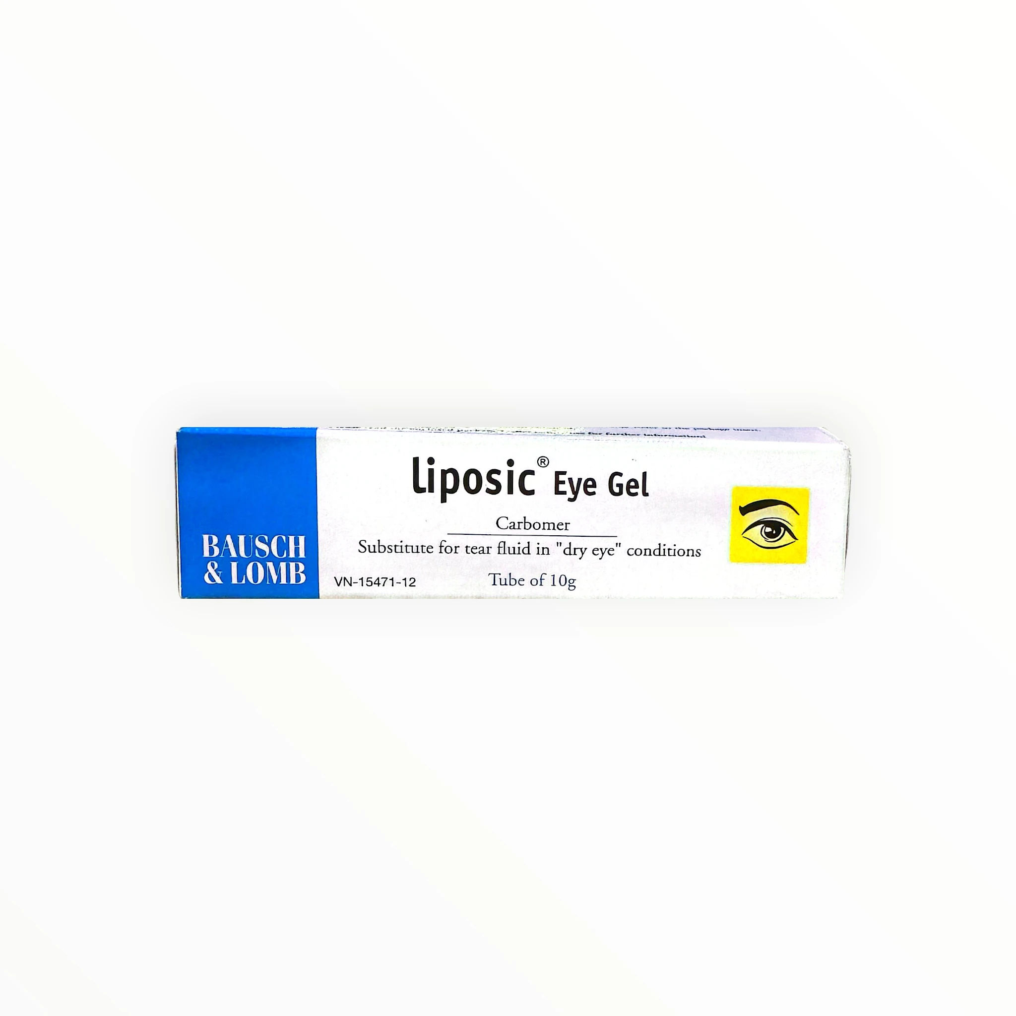 Gel nhỏ mắt Liposic Carbomer thay thế nước mắt trong hội chứng khô mắt (Tuýp 10g) 1 Hộp gel nhỏ mắt Liposic Carbomer