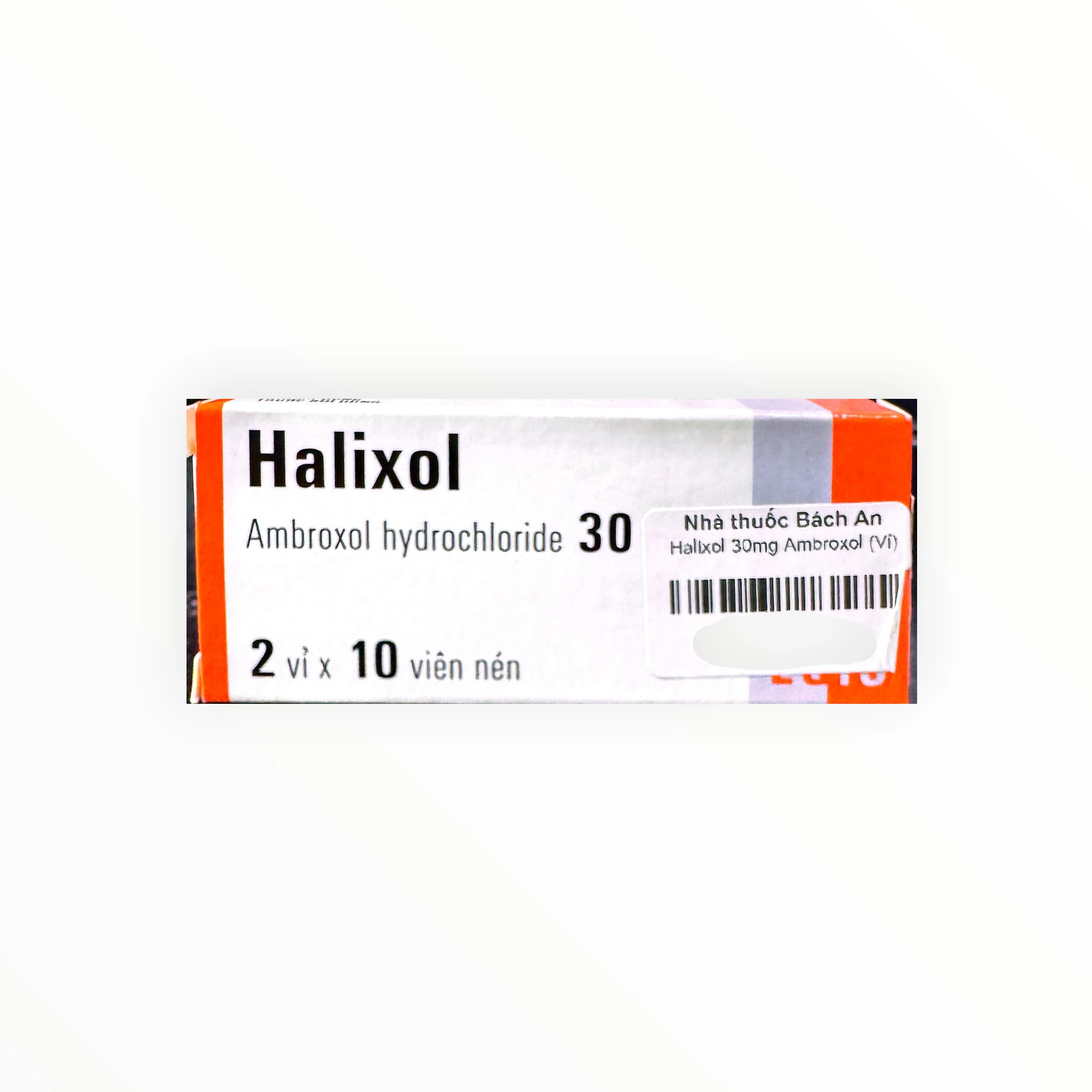 Thuốc Halixol viên nén 30mg Ambroxol hydrochloride long đờm, tiêu chất nhầy đường hô hấp (Hộp 2 vỉ x 10 viên) 1 Thuốc Halixol viên nén 30mg Ambroxol hydrochloride long đờm, tiêu chất nhầy đường hô hấp (Hộp 2 vỉ x 10 viên) - hộp 1