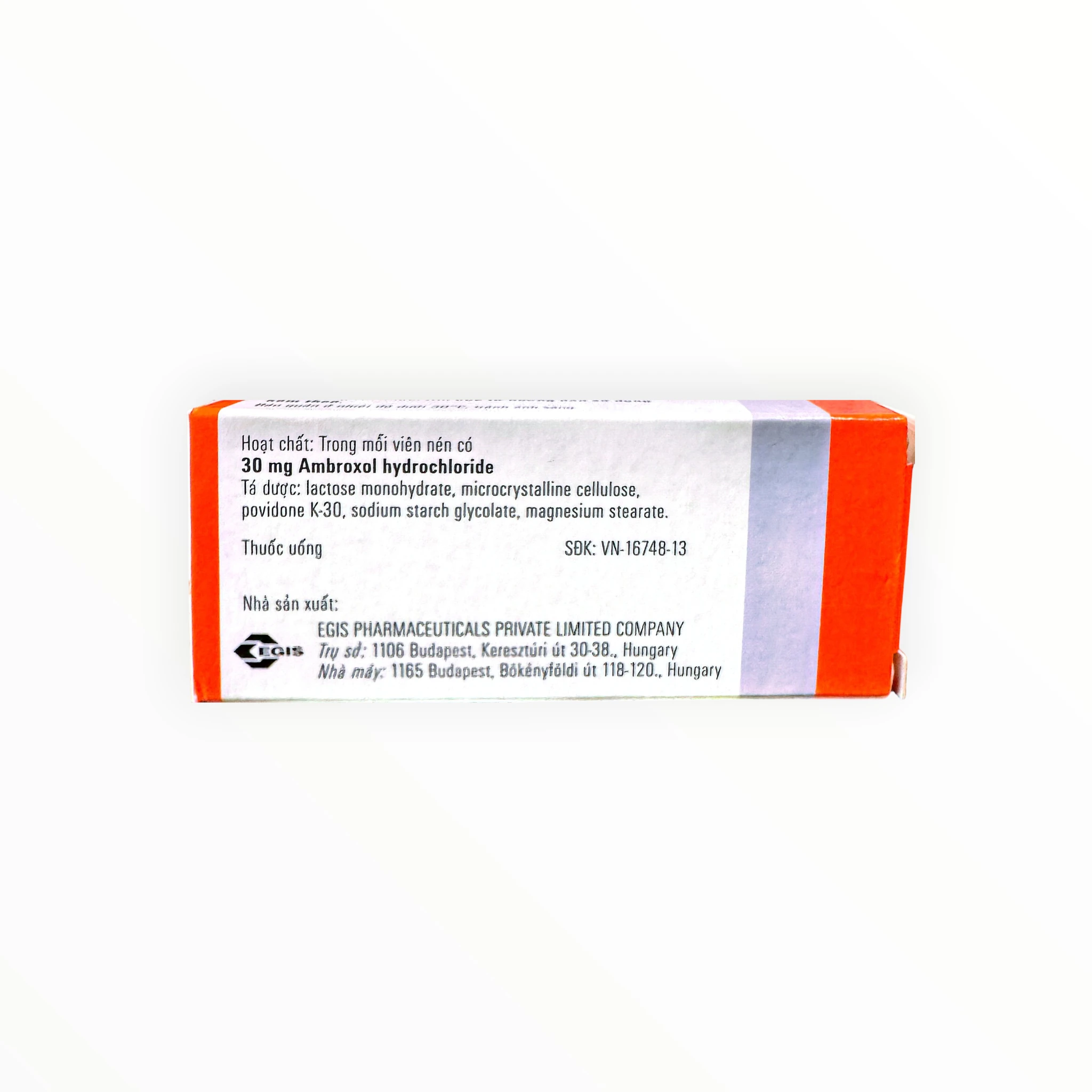 Thuốc Halixol viên nén 30mg Ambroxol hydrochloride long đờm, tiêu chất nhầy đường hô hấp (Hộp 2 vỉ x 10 viên) 2 Thuốc Halixol viên nén 30mg Ambroxol hydrochloride long đờm, tiêu chất nhầy đường hô hấp (Hộp 2 vỉ x 10 viên) - hộp 2