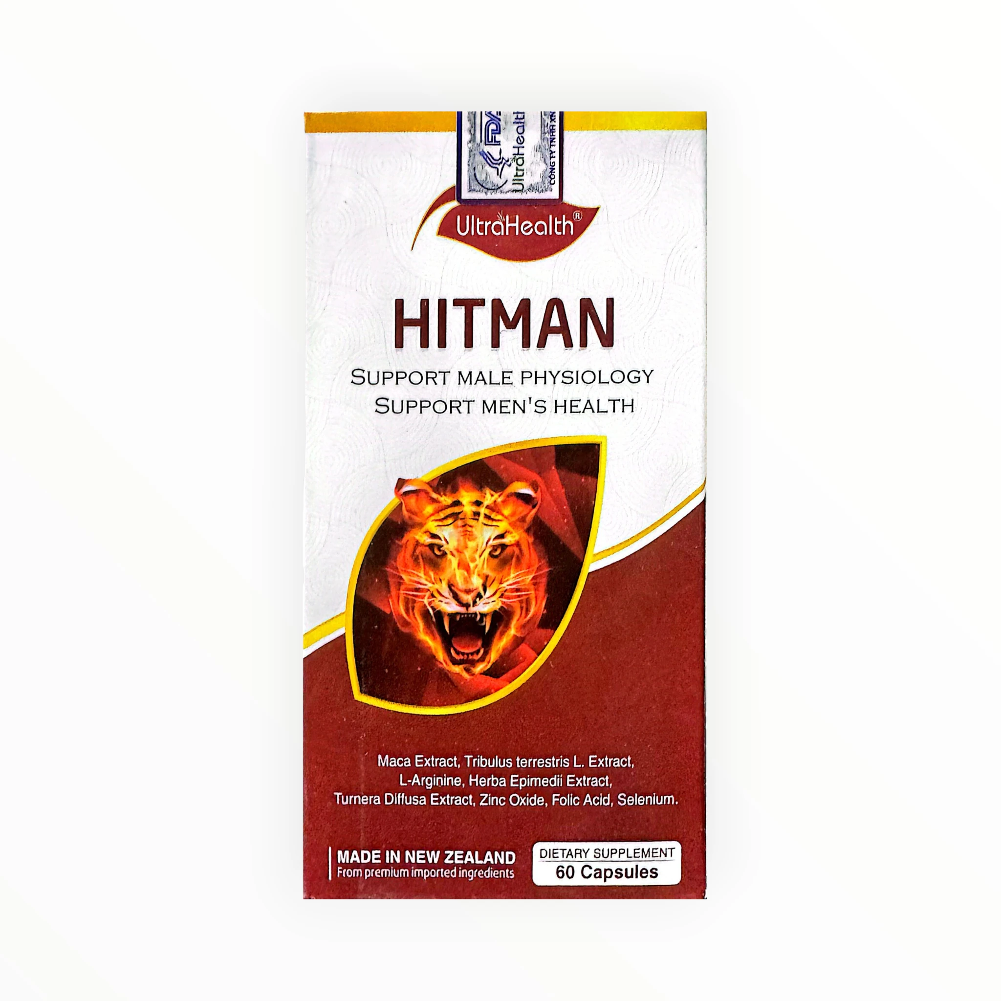 Viên nang cứng Hitman UltraHealth Maca 450mg, Bạch tật lê 400mg hỗ trợ tăng cường sinh lý nam giới (Hộp 60 viên) 1 Viên nang cứng Hitman UltraHealth Maca 450mg, Bạch tật lê 400mg hỗ trợ tăng cường sinh lý nam giới (Hộp 60 viên) - hộp 1