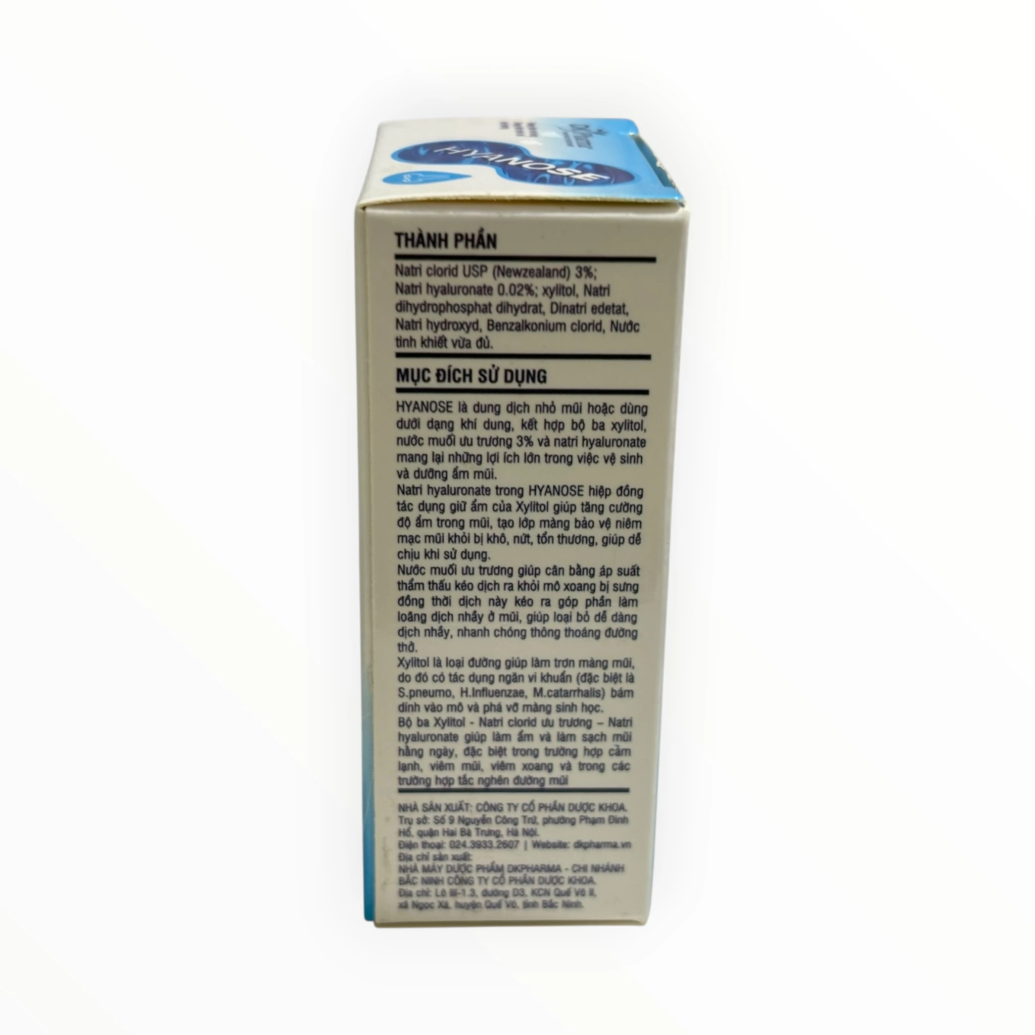 Dung dịch khí dung Hyanose hỗ trợ vệ sinh, dưỡng ẩm mũi (Lọ 8 ml) 3 hyanose 3
