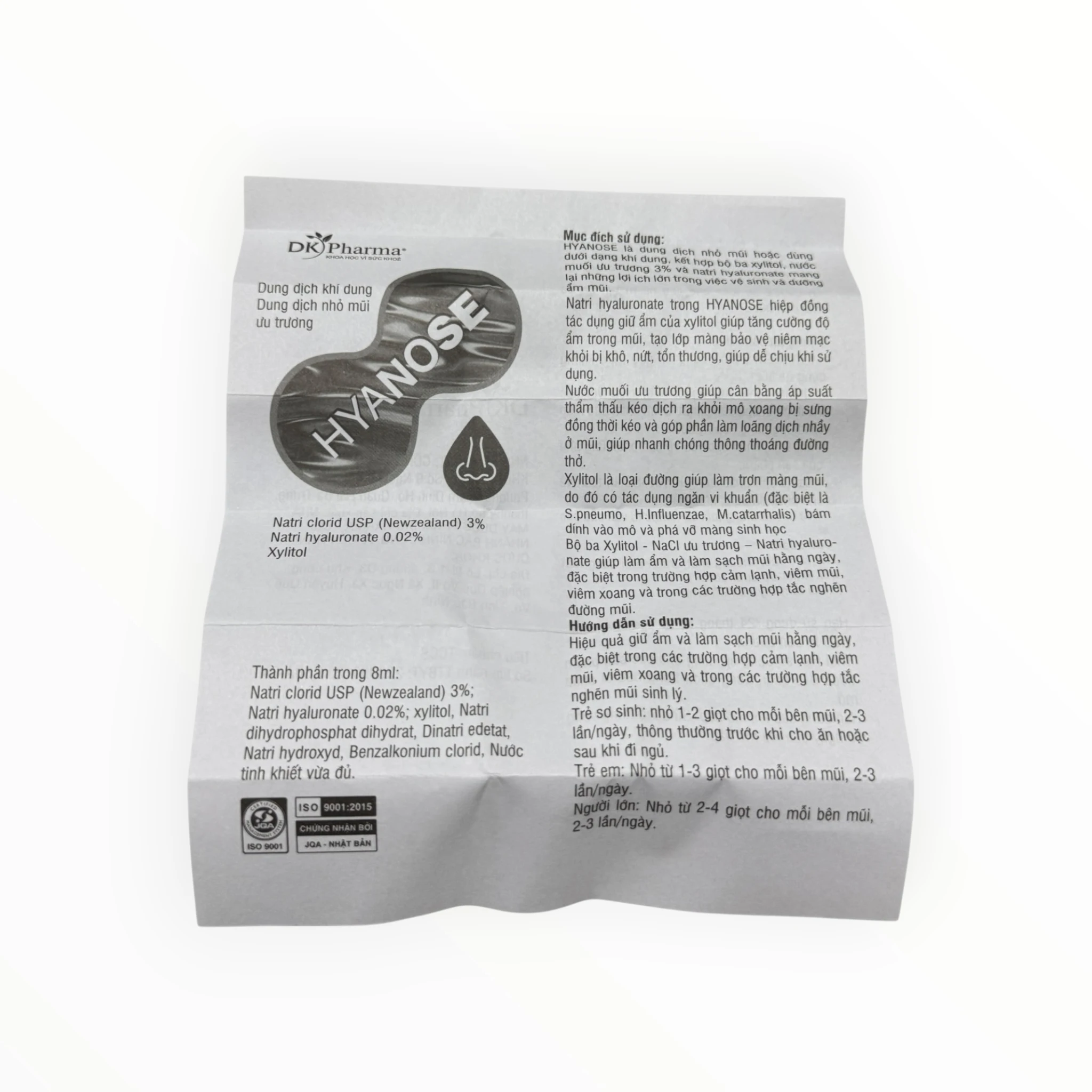 Dung dịch khí dung Hyanose hỗ trợ vệ sinh, dưỡng ẩm mũi (Lọ 8 ml) 6 hyanose 6