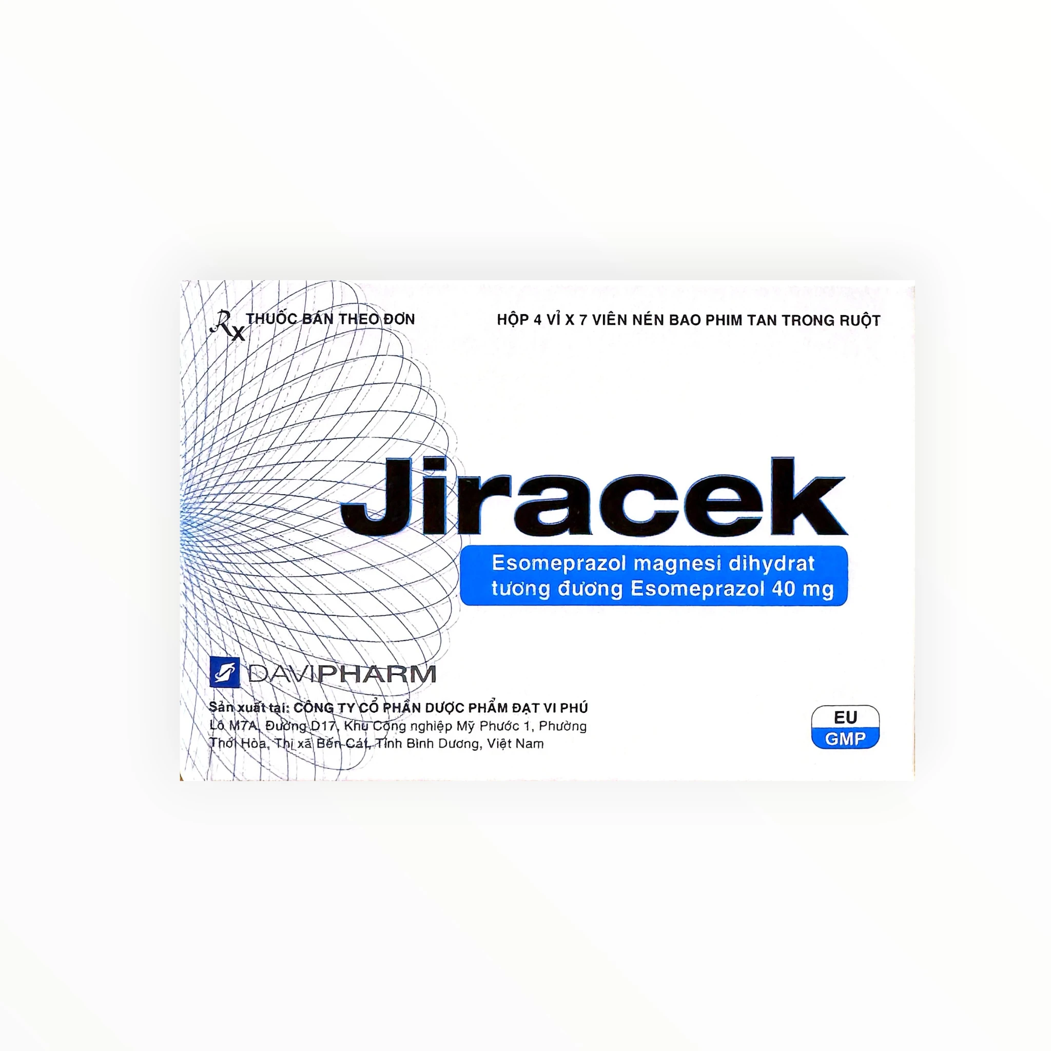 Thuốc Jiracek 40mg Esomeprazol điều trị viêm trợt thực quản, diệt H. pylori (Hộp 4 vỉ x 7 viên) 1 Jiracek - hộp 1