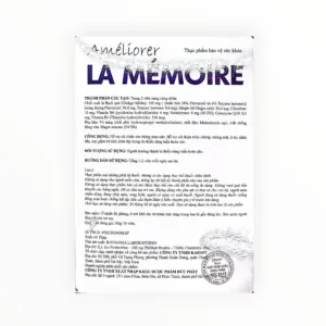 Viên nang cứng La Mémoire hỗ trợ tuần hoàn máu não, giảm chóng mặt, ù tai (Hộp 30 viên) - hộp 3