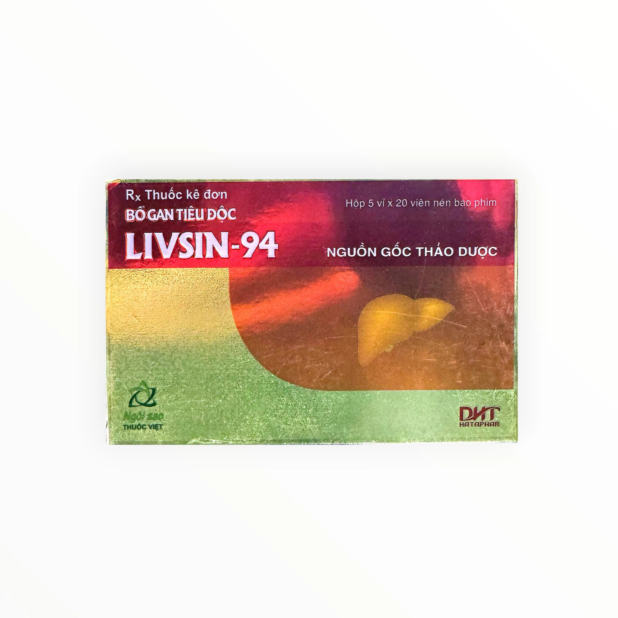Livsin-94 bổ gan tiêu độc hộp 100 viên nén bao phim 1 Livsin-94 - Bổ gan tiêu độc hộp 100 viên nén bao phim - hộp 1