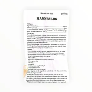 Thuốc Magnesi B6 Armephaco 470mg/5mg điều trị thiếu Magnesi, tạng co giật (Hộp 10 vỉ x 10 viên) 7 Thuốc Magnesi B6 Armephaco 470mg/5mg điều trị thiếu Magnesi, tạng co giật (Hộp 10 vỉ x 10 viên) - tờ hướng dẫn sử dụng 1