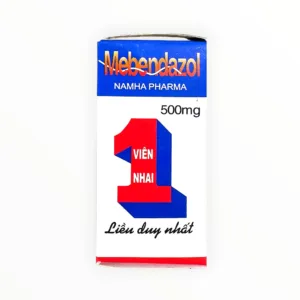 Thuốc Mebendazol 500mg Nam Hà điều trị nhiễm giun đường ruột (Hộp 1 lọ 1 viên nhai) - hộp 2