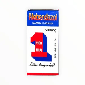 Thuốc Mebendazol 500mg Nam Hà điều trị nhiễm giun đường ruột (Hộp 1 lọ 1 viên nhai) - hộp 4