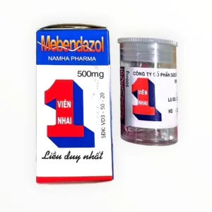 Thuốc Mebendazol 500mg Nam Hà điều trị nhiễm giun đường ruột (Hộp 1 lọ 1 viên nhai) - lọ 1