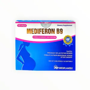 Viên nang mềm Mediferon B9 Sắt (II) Fumarat, Acid Folic, DHA bổ sung sắt cho bà bầu (Hộp 10 vỉ x 10 viên) - hộp 1