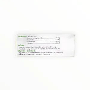 Thuốc viên nén Methorphan Traphaco Dextromethorphan 10mg Loratadin 2,5mg Guaifenesin 100mg trị ho (Hộp 10 vỉ x 10 viên) - hộp 3