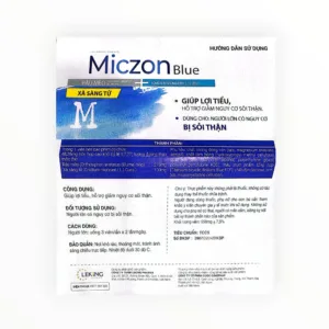 Viên nén bao phim Miczon Blue Râu mèo 275mg, Xà sàng tử 100mg giúp lợi tiểu, hỗ trợ giảm nguy cơ sỏi thận (Hộp 100 viên) - tờ hướng dẫn sử dụng 2