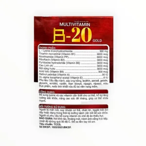 Multivitamin B-20 Gold - hộp 3