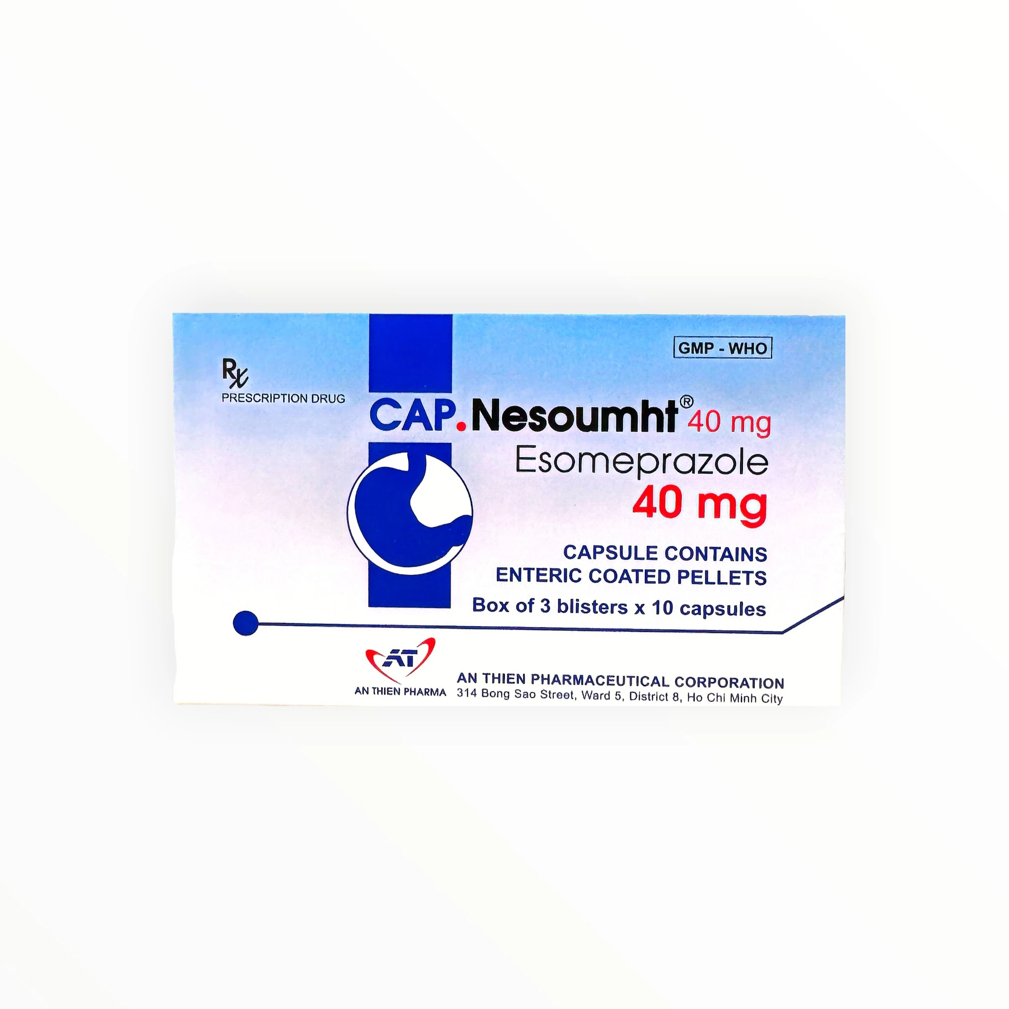 Thuốc CAP.Nesoumht 40 Esomeprazole điều trị viêm loét thực quản do trào ngược, diệt H. pylori (Hộp 3 vỉ x 10 viên) 1 CAP.Nesoumht 40 - hộp 1