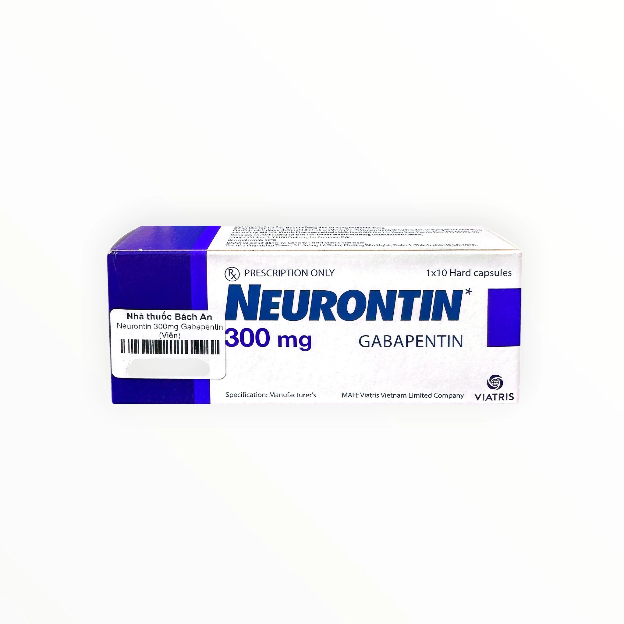 Thuốc Neurontin 300 Gabapentin 300mg điều trị động kinh, đau thần kinh ngoại biên (Hộp 1 vỉ x 10 viên) 1 Thuốc Neurontin 300 Gabapentin 300mg điều trị động kinh, đau thần kinh ngoại biên (Hộp 1 vỉ x 10 viên) - hộp 1