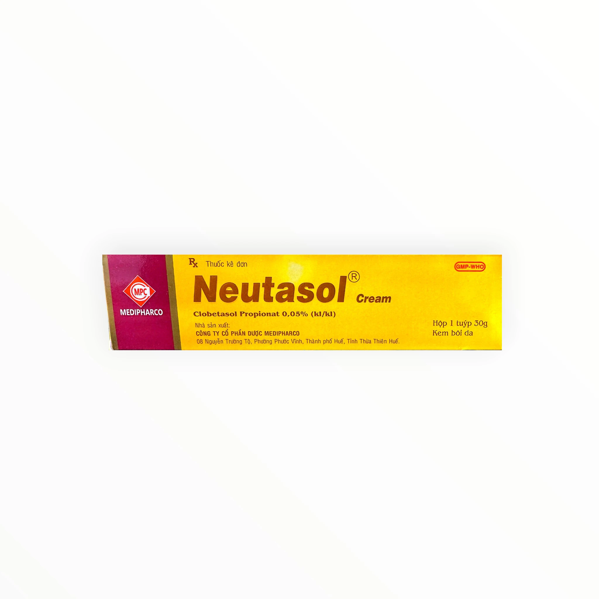 Kem bôi da Neutasol Clobetasol propionat 0,05% chống viêm mạnh, trị vảy nến, viêm da dai dẳng, lichen phẳng (Tuýp 30g) 1 Kem bôi da Neutasol Clobetasol propionat 0,05% chống viêm mạnh, trị vảy nến, viêm da dai dẳng, lichen phẳng (Tuýp 30g) - hộp 1