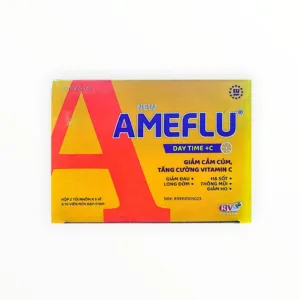 Nhà Thuốc Bách An - Chuỗi nhà thuốc uy tín Hà Nội 63 Thuốc viên nén New Ameflu Day Time +C Acetaminophen 500mg Vitamin C 100mg Guaifenesin 200mg Phenylephrine 10mg Dextromethorphan 15mg trị cảm cúm bổ sung Vitamin C (Hộp 2 túi x 5 vỉ x 10 viên) - hộp 1