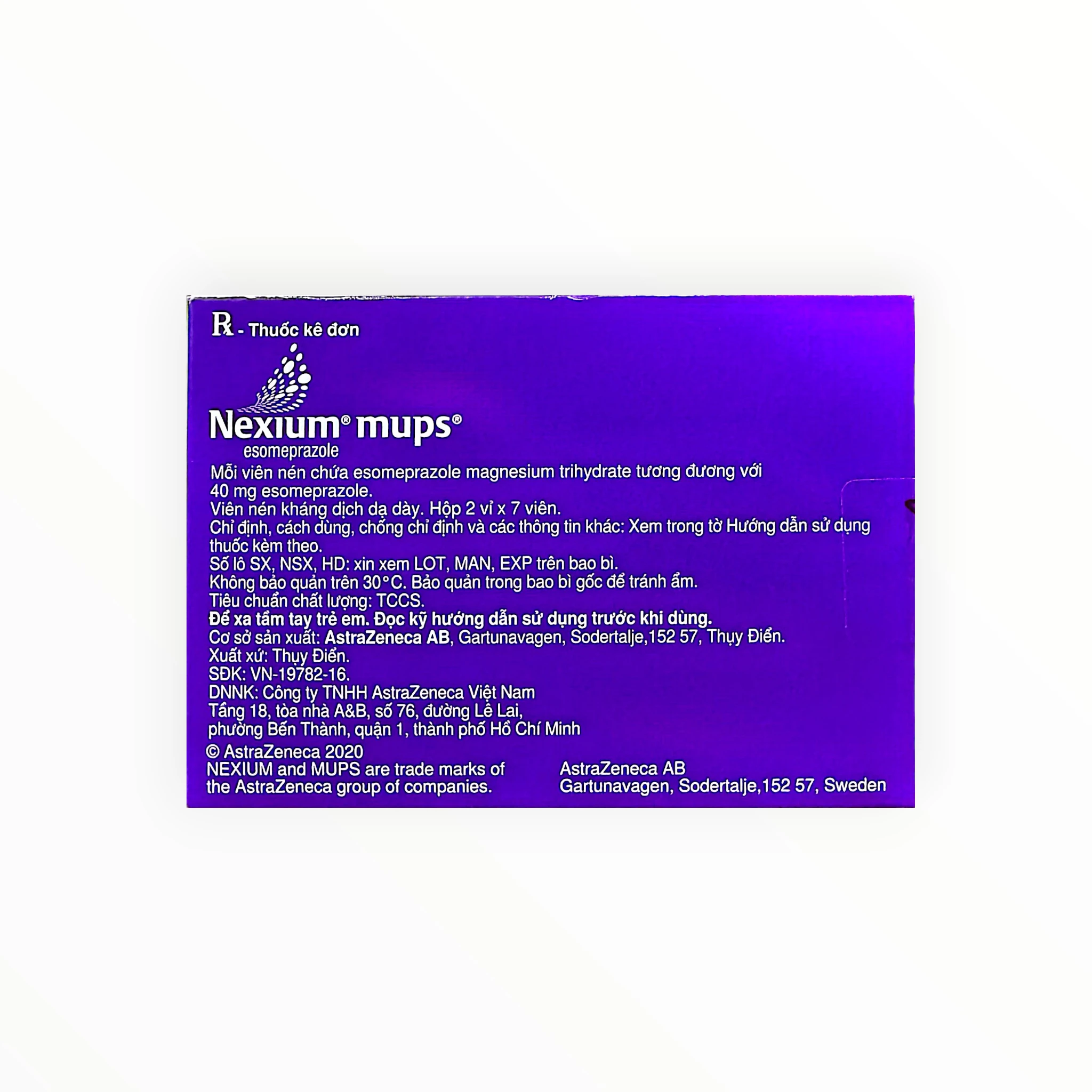 Thuốc Nexium Mups 40mg Esomeprazole điều trị viêm thực quản do trào ngược (Hộp 2 vỉ x 7 viên) 3 Nexium mups - hộp 3