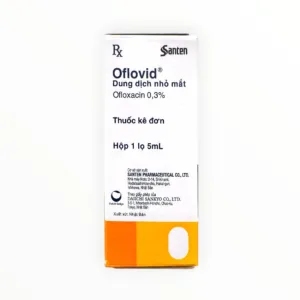 Thuốc nhỏ mắt Oflovid Ofloxacin 0,3% điều trị nhiễm khuẩn mắt: viêm kết mạc, viêm bờ mi, lẹo, loét giác mạc (Hộp 1 lọ 5mL) - hộp 1