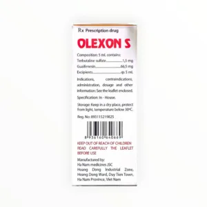 Dung dịch uống Olexon S Terbutalin, Guaifenesin trị ho có đờm, ho do co thắt phế quản (Hộp 1 lọ 90ml) 7 olexon s 3 1