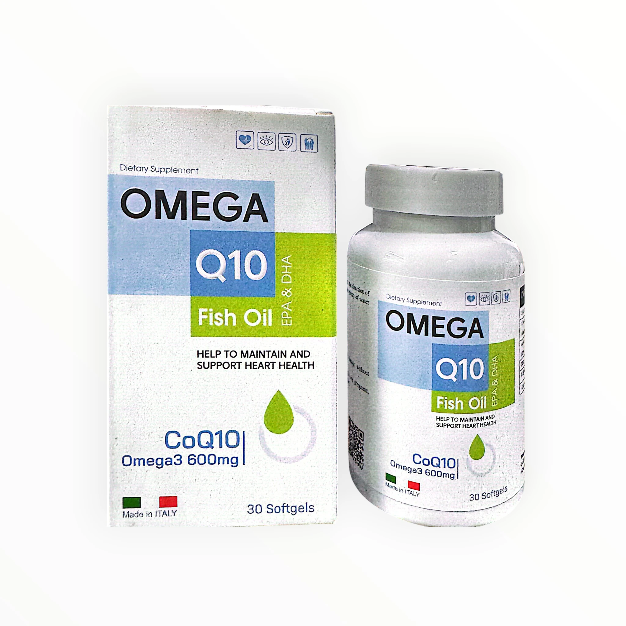 Viên nang mềm Omega Q10 O.F.I Omega-3 600mg, CoQ10 100mg hỗ trợ chống oxy hóa, tốt cho mắt, não, tim mạch (Hộp 30 viên) 4 Viên nang mềm Omega Q10 O.F.I Omega-3 600mg, CoQ10 100mg hỗ trợ chống oxy hóa, tốt cho mắt, não, tim mạch (Hộp 30 viên) - lọ 1