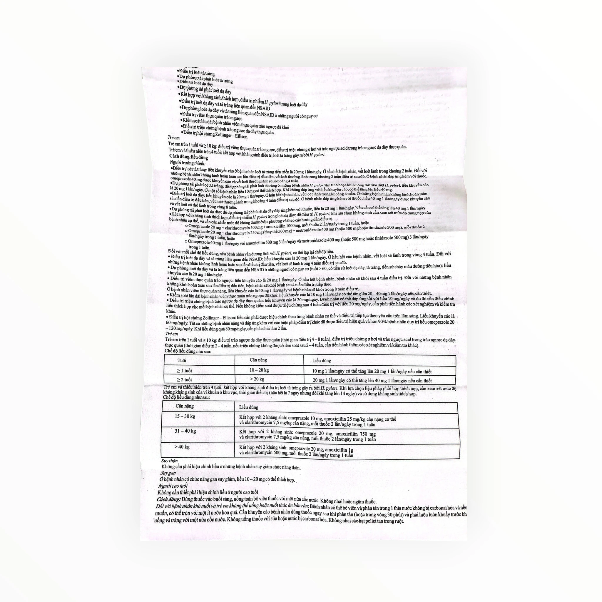 Thuốc Omeprazole 20mg Brawn điều trị loét dạ dày tá tràng, viêm thực quản trào ngược (Hộp 10 vỉ x 10 viên) 6 Omeprazole Delayed-Release Capsules USP - tờ hướng dẫn sử dụng 2