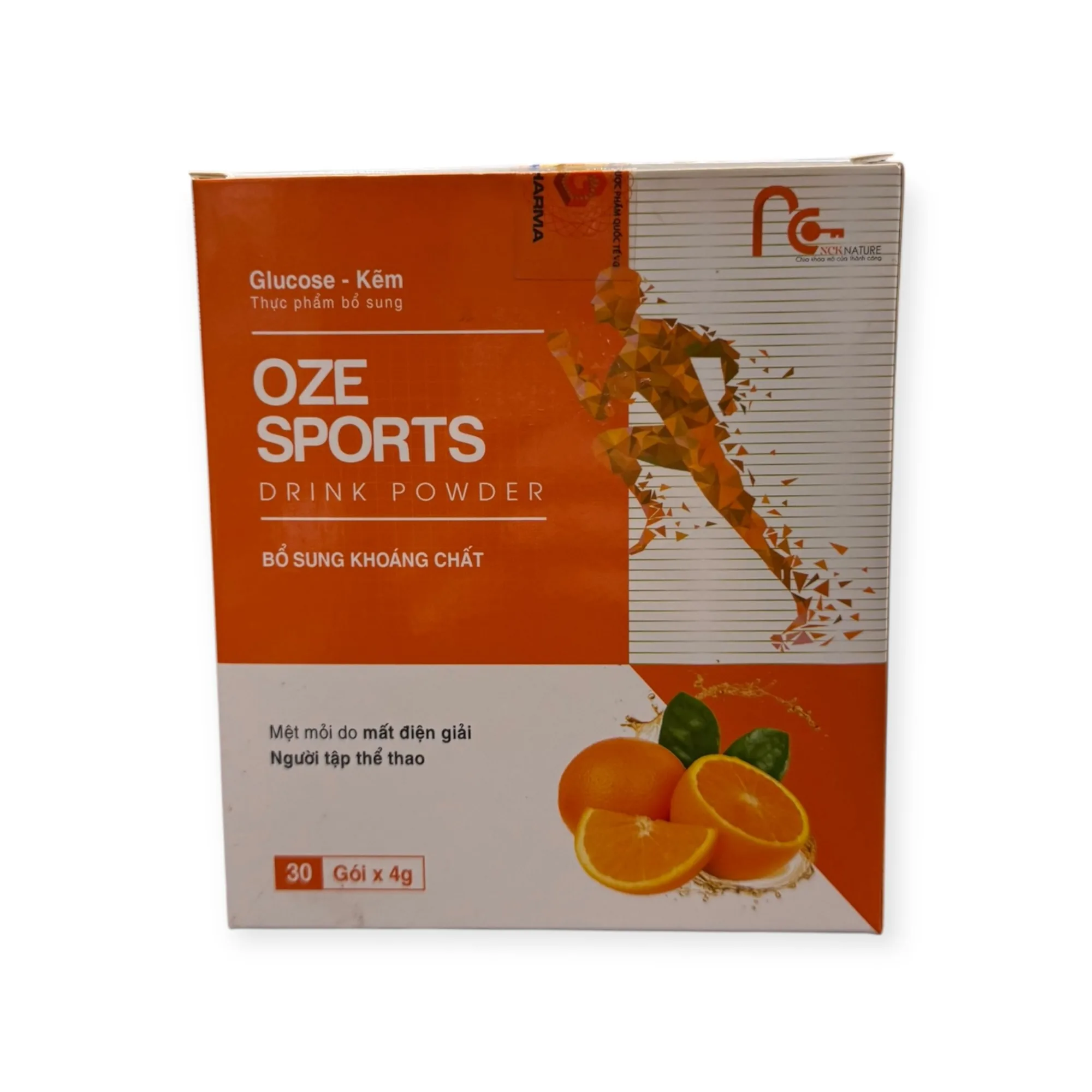 Bột pha uống điện giải Oze Sports bổ sung khoáng chất, tăng cường sinh lực cho người sốt cao, mệt mỏi do mất điện giải, tập thể thao (Hộp 30 gói x 4g) 1 oze sports 1