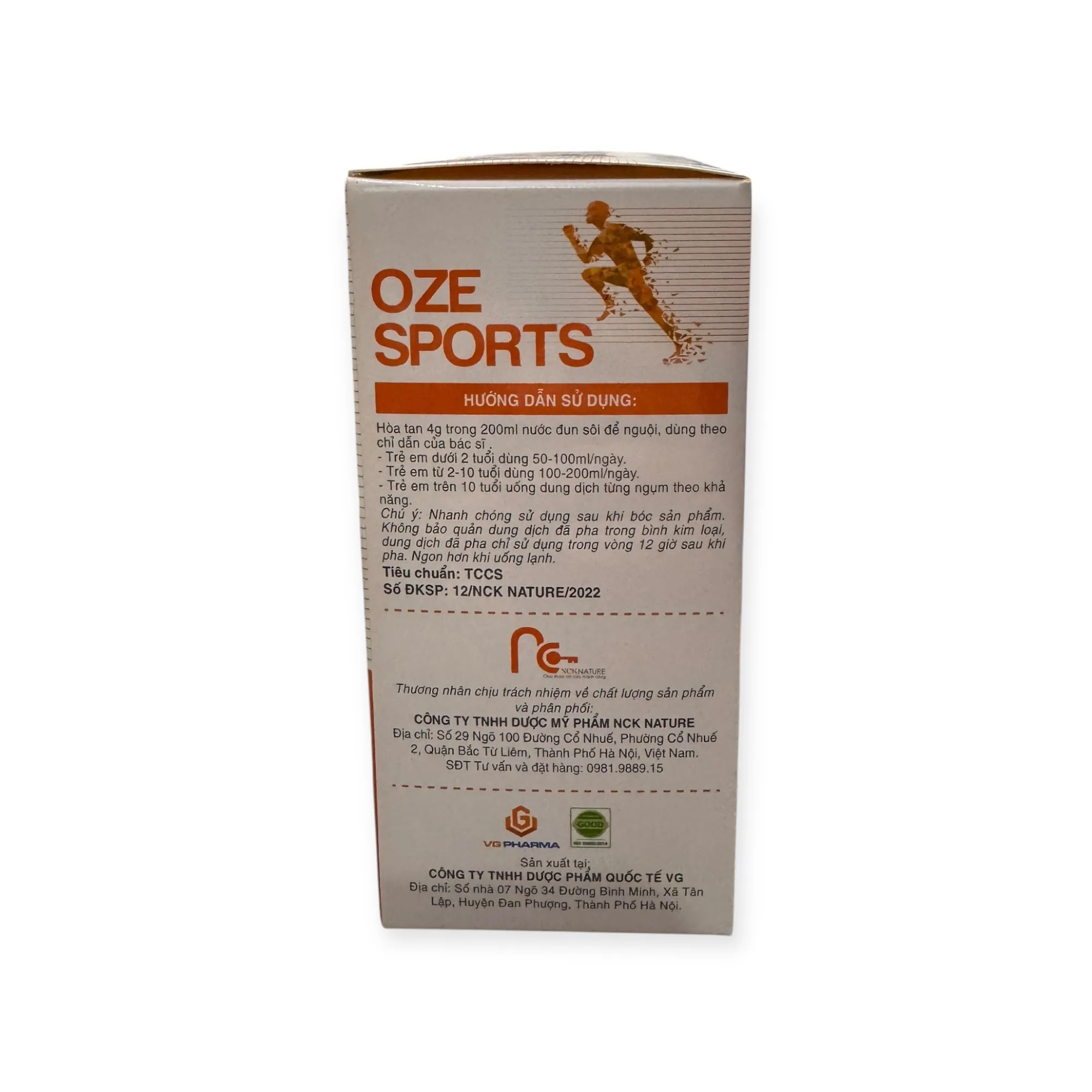 Bột pha uống điện giải Oze Sports bổ sung khoáng chất, tăng cường sinh lực cho người sốt cao, mệt mỏi do mất điện giải, tập thể thao (Hộp 30 gói x 4g) 4 oze sports 4