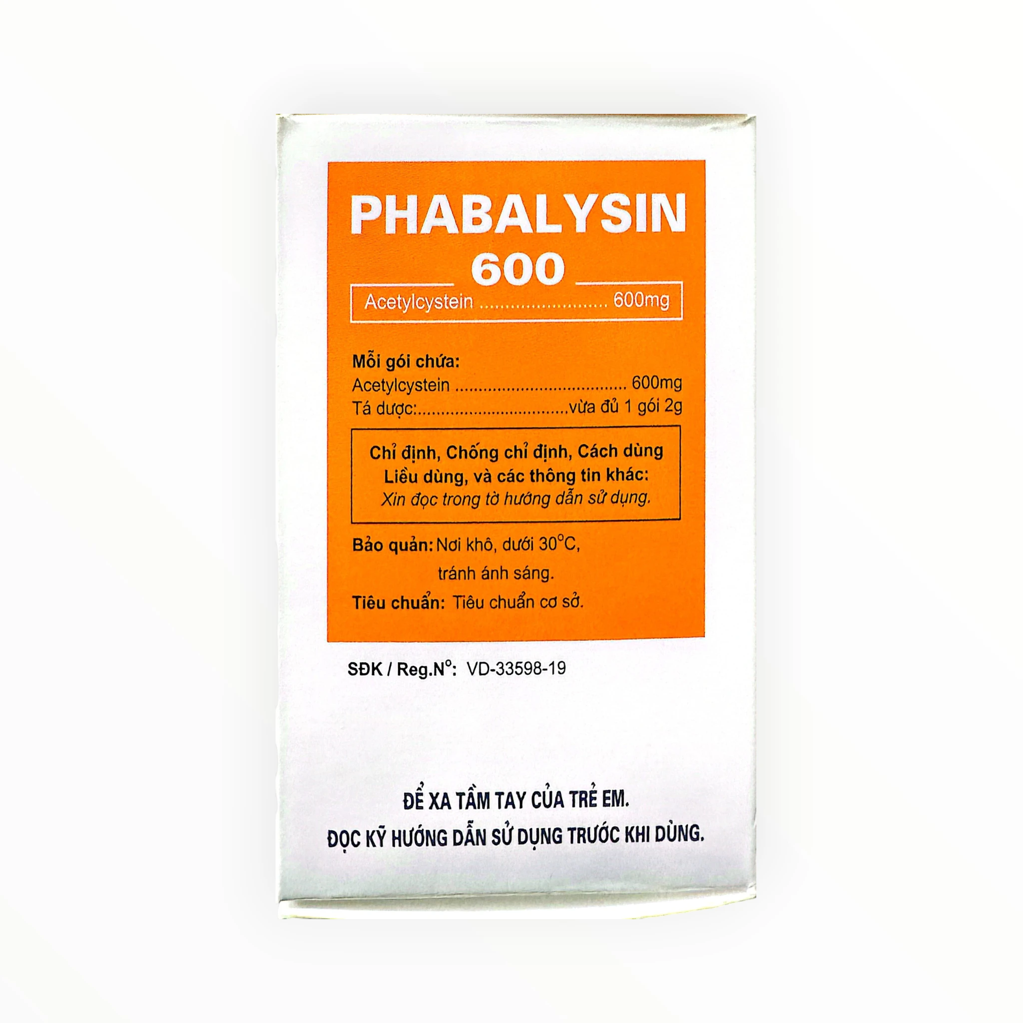 Thuốc Phabalysin 600 Acetylcystein 600mg tiêu chất nhầy đường hô hấp (Hộp 30 gói x 2g) 3 Thuốc Phabalysin 600 Acetylcystein 600mg tiêu chất nhầy đường hô hấp (Hộp 30 gói x 2g) - hộp 3