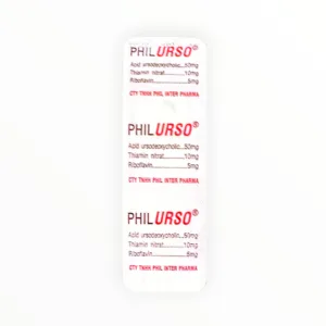 PhilUrso - Ursodeoxycholic Acid, Thiamin, Riboflavin - Hộp 12 Vỉ x 5 Viên 7 PhilUrso - Ursodeoxycholic Acid, Thiamin, Riboflavin - Hộp 12 Vỉ x 5 Viên - vỉ 1