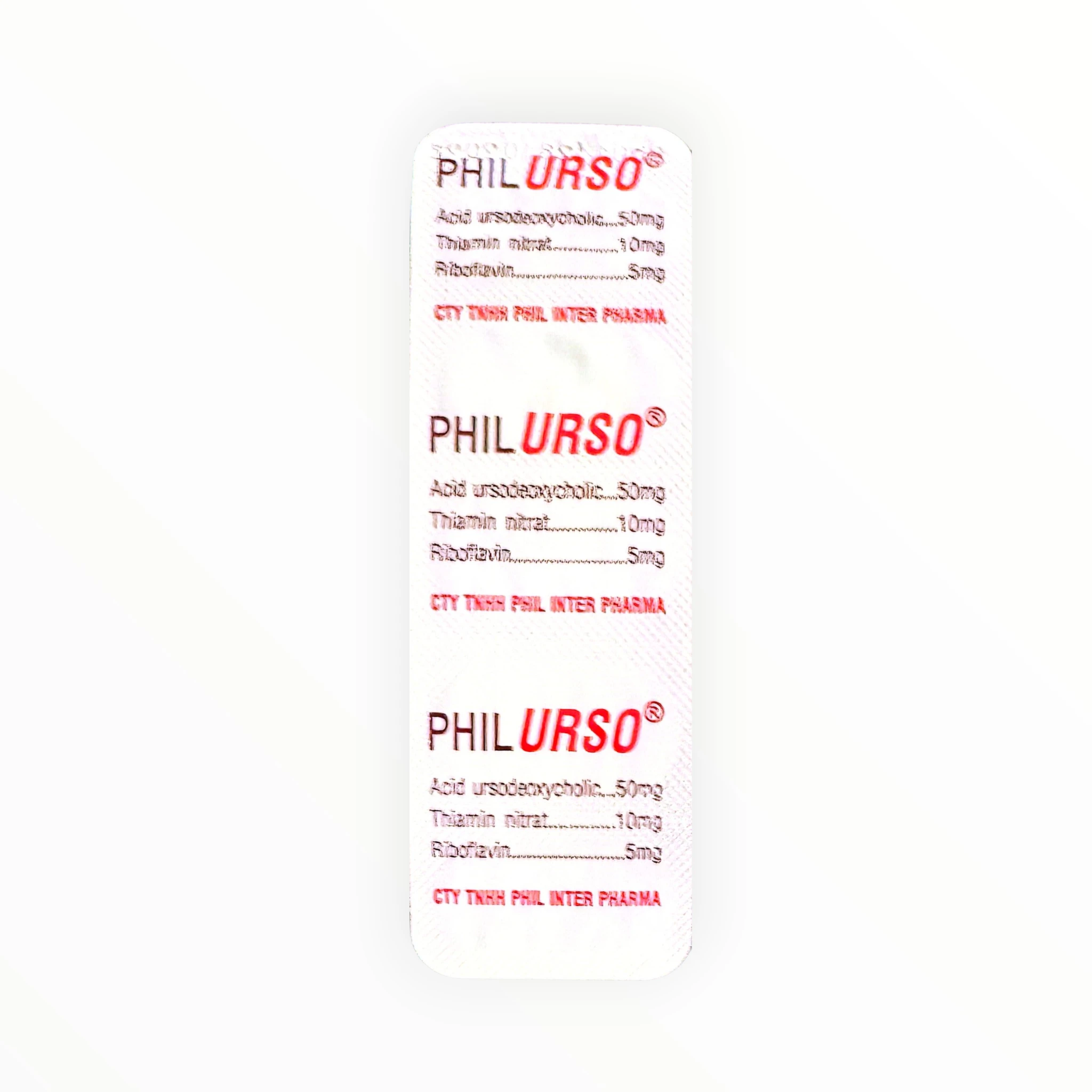 PhilUrso - Ursodeoxycholic Acid, Thiamin, Riboflavin - Hộp 12 Vỉ x 5 Viên 4 PhilUrso - Ursodeoxycholic Acid, Thiamin, Riboflavin - Hộp 12 Vỉ x 5 Viên - vỉ 1