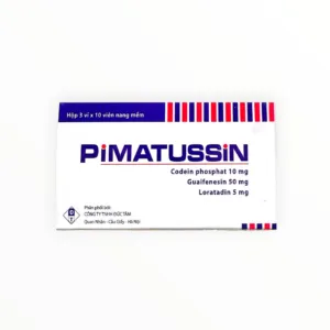 Thuốc Pimatussin Codein phosphat 10mg + Guaifenesin 50mg + Loratadin 5mg điều trị ho khan, ho do cảm lạnh, ho dị ứng, long đờm (Hộp 3 vỉ x 10 viên nang mềm) - hộp 1