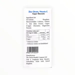 Viên nén Pino CKC Health Kẽm 15,75mg, Vitamin C 79,2mg, Đồng 1mg giúp hỗ trợ tăng cường sức đề kháng (Hộp 60 viên) - hộp 2