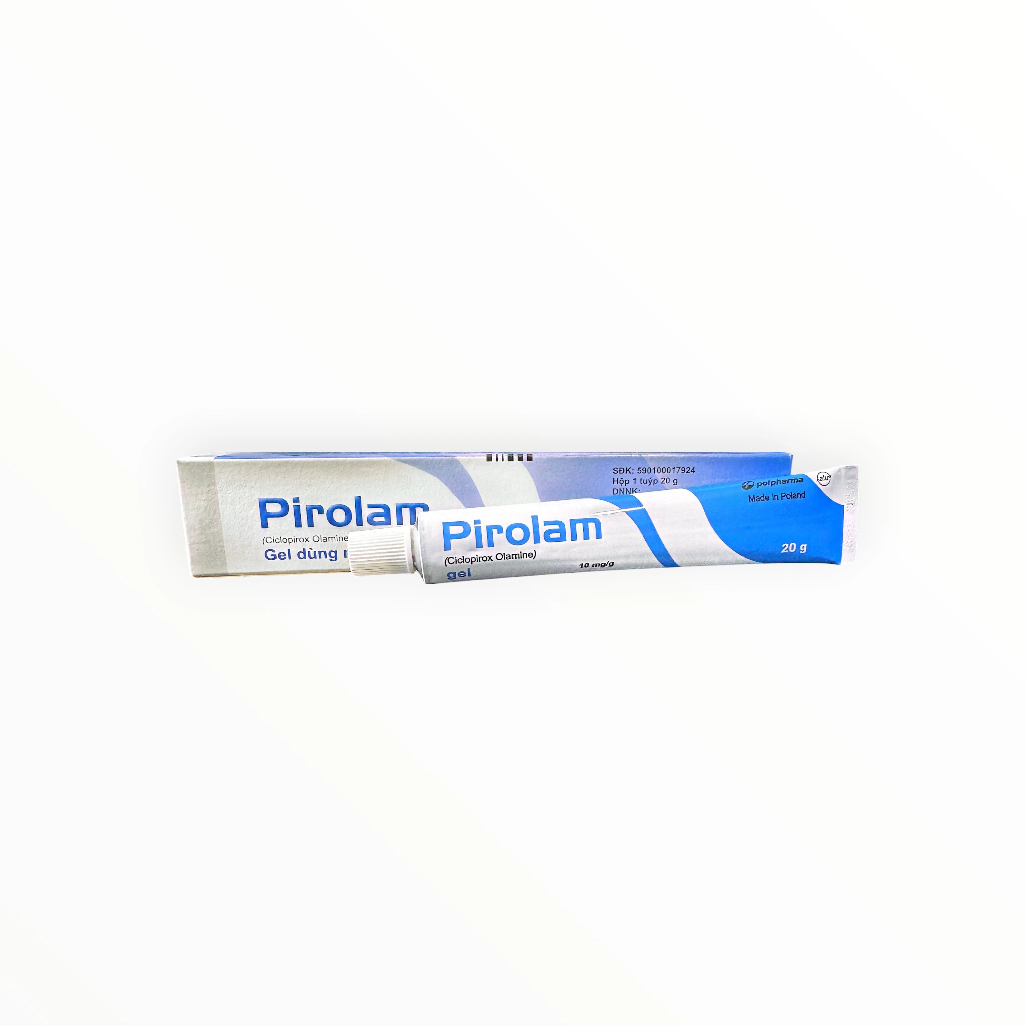 Gel bôi ngoài da Pirolam Ciclopirox olamin 10mg/g kháng nấm, trị nấm da, nấm da đầu, nấm móng, nấm da đùi (Tuýp 20g) 4 Gel bôi ngoài da Pirolam Ciclopirox olamin 10mg/g kháng nấm, trị nấm da, nấm da đầu, nấm móng, nấm da đùi (Tuýp 20g) - tuýp 1