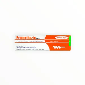Kem bôi da Promethazin 2% Promethazin hydroclorid trị ngứa sẩn, mày đay, côn trùng đốt (Tuýp 10g) - hộp 1