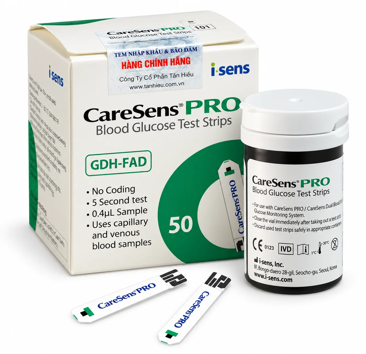 Que thử đường huyết CareSens Pro dùng cho máy CareSens Pro. 1 Que thử đường huyết CareSens Pro dùng cho máy CareSens Pro. - thiết bị