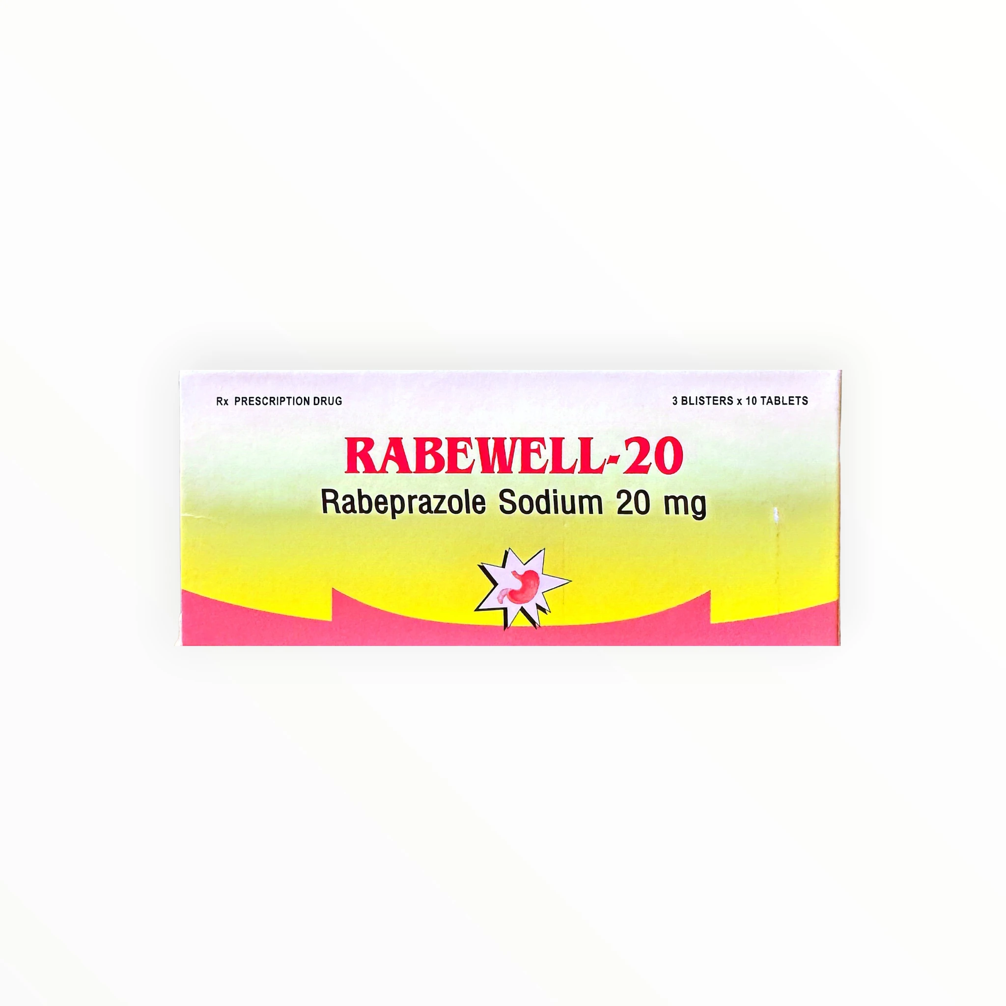 Thuốc Rabewell-20 Rabeprazole điều trị loét dạ dày tá tràng, viêm thực quản trào ngược (Hộp 3 vỉ x 10 viên) 1 Rabewell-20 - hộp 1