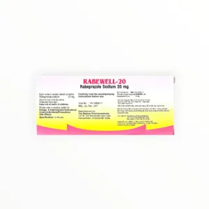 Thuốc Rabewell-20 Rabeprazole điều trị loét dạ dày tá tràng, viêm thực quản trào ngược (Hộp 3 vỉ x 10 viên) 5 Rabewell-20 - hộp 3
