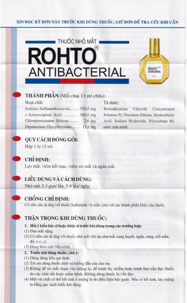 Thuốc nhỏ mắt Rohto Antibacterial dùng trong lẹo mắt, viêm kết mạc, viêm mí mắt, ngứa mắt (13ml) 7 Thuốc nhỏ mắt Rohto Antibacterial dùng trong lẹo mắt, viêm kết mạc, viêm mí mắt, ngứa mắt (13ml) - Ảnh 7