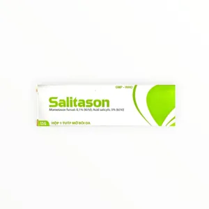 Thuốc mỡ Salitason Mometason furoat 0,1%, Acid salicylic 5% điều trị vảy nến thể mảng bám vừa và nặng (Tuýp 15g) - hộp 1