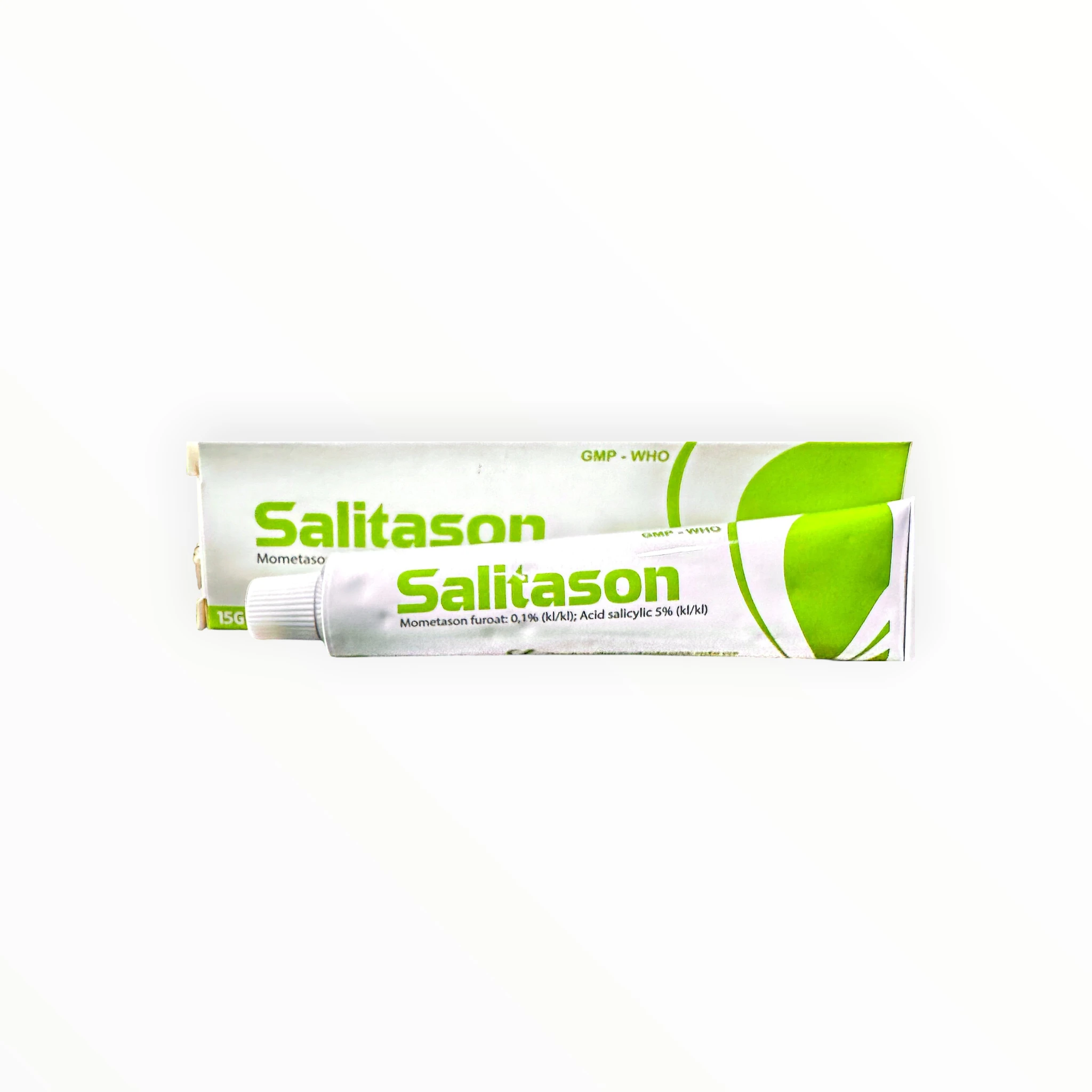 Thuốc mỡ Salitason Mometason furoat 0,1%, Acid salicylic 5% điều trị vảy nến thể mảng bám vừa và nặng (Tuýp 15g) 3 Thuốc mỡ Salitason Mometason furoat 0,1%, Acid salicylic 5% điều trị vảy nến thể mảng bám vừa và nặng (Tuýp 15g) - tuýp 1